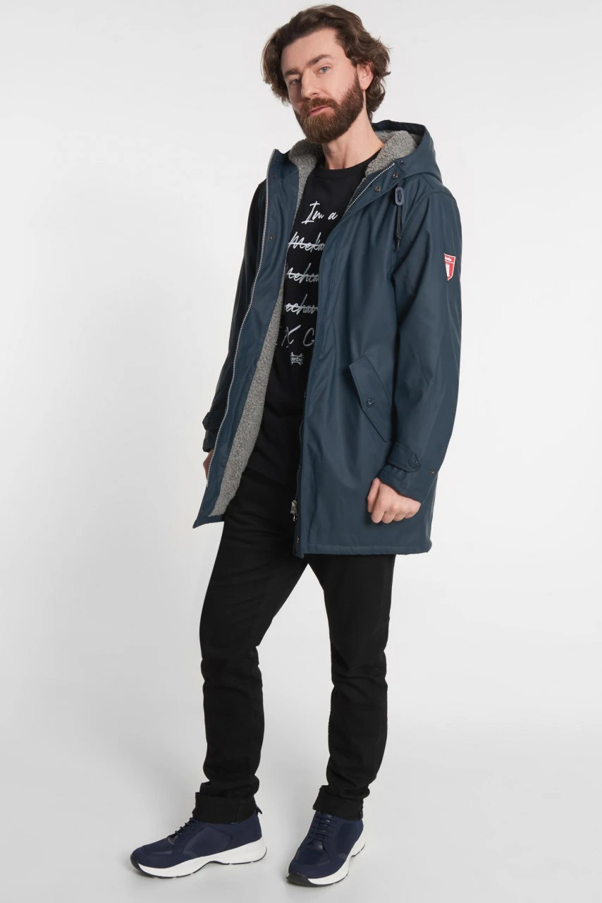 Derbe Trekholm Herren Regenjacke Blau Gefüttert 6 Derbe Trekholm Herren Regenjacke Blau Gefüttert - Image 4