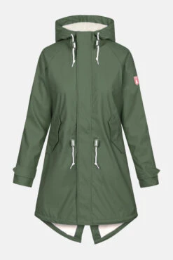 Derbe Friese Tidaholm Damen Regenjacke Oliv Gefüttert