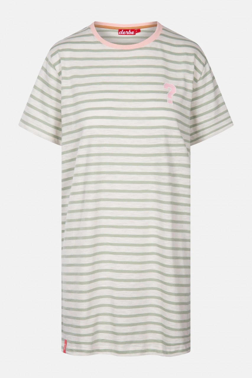 Derbe Fragezeichen Damen T-Shirt Kleid Slit Green Grün Gestreift 3 Derbe Fragezeichen Damen T-Shirt Kleid Slit Green Grün Gestreift