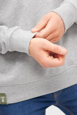 Derbe Hambourg Herren Pullover Grey Melange Grau Sweatshirt Baumwolle Nachhaltig -Kleider Verkauf 13876 5 1280x1280