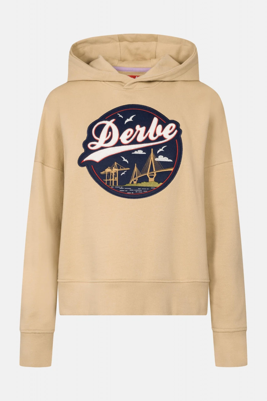 Derbe Hafenbrücke Hoodie Damen Pullover Caramel Ocker Hellbraun 3 Derbe Hafenbrücke Hoodie Damen Pullover Caramel Ocker Hellbraun