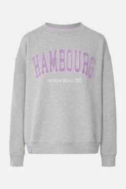 Derbe Hambourg Damen Pullover Oversize Grey Melange Grau Sweatshirt Baumwolle Nachhaltig
