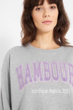 Derbe Hambourg Damen Pullover Oversize Grey Melange Grau Sweatshirt Baumwolle Nachhaltig -Kleider Verkauf 13894 5 1280x1280