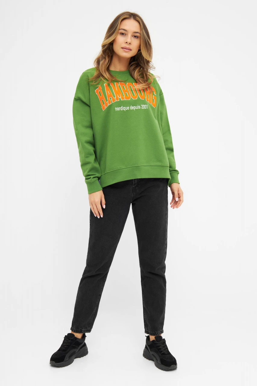Derbe Hambourg Damen Pullover Oversize Cactus Grün Sweatshirt Baumwolle Nachhaltig 5 Derbe Hambourg Damen Pullover Oversize Cactus Grün Sweatshirt Baumwolle Nachhaltig - Image 3