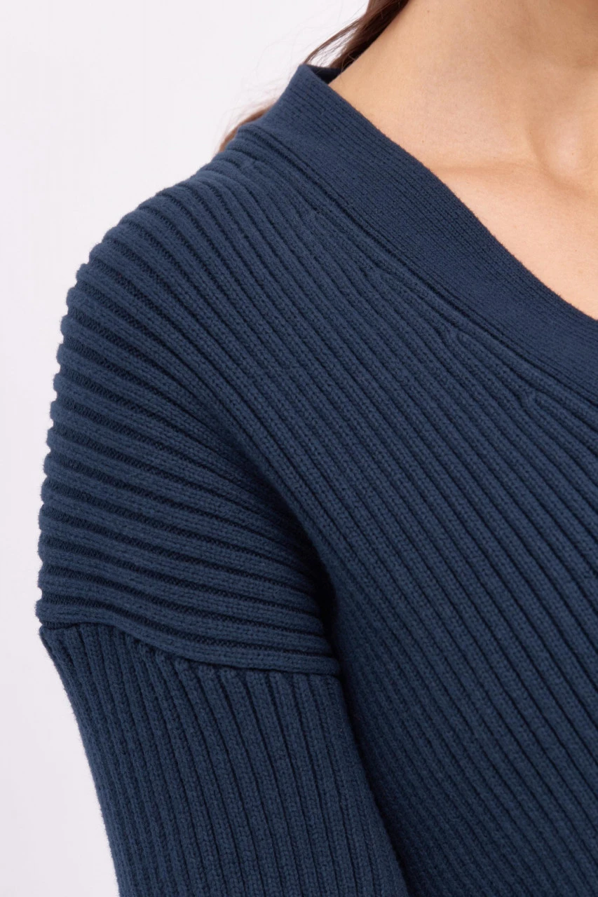 Derbe Cardie Gots Organic Damen Strickjacke Rippstrick Navy Dunkelblau 7 Derbe Cardie Gots Organic Damen Strickjacke Rippstrick Navy Dunkelblau - Image 5