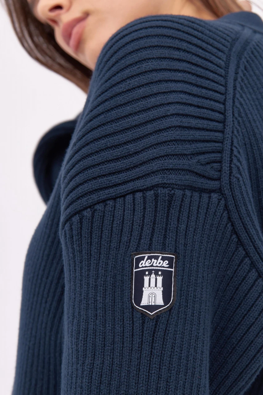Derbe Cardie Gots Organic Damen Strickjacke Rippstrick Navy Dunkelblau 8 Derbe Cardie Gots Organic Damen Strickjacke Rippstrick Navy Dunkelblau - Image 6