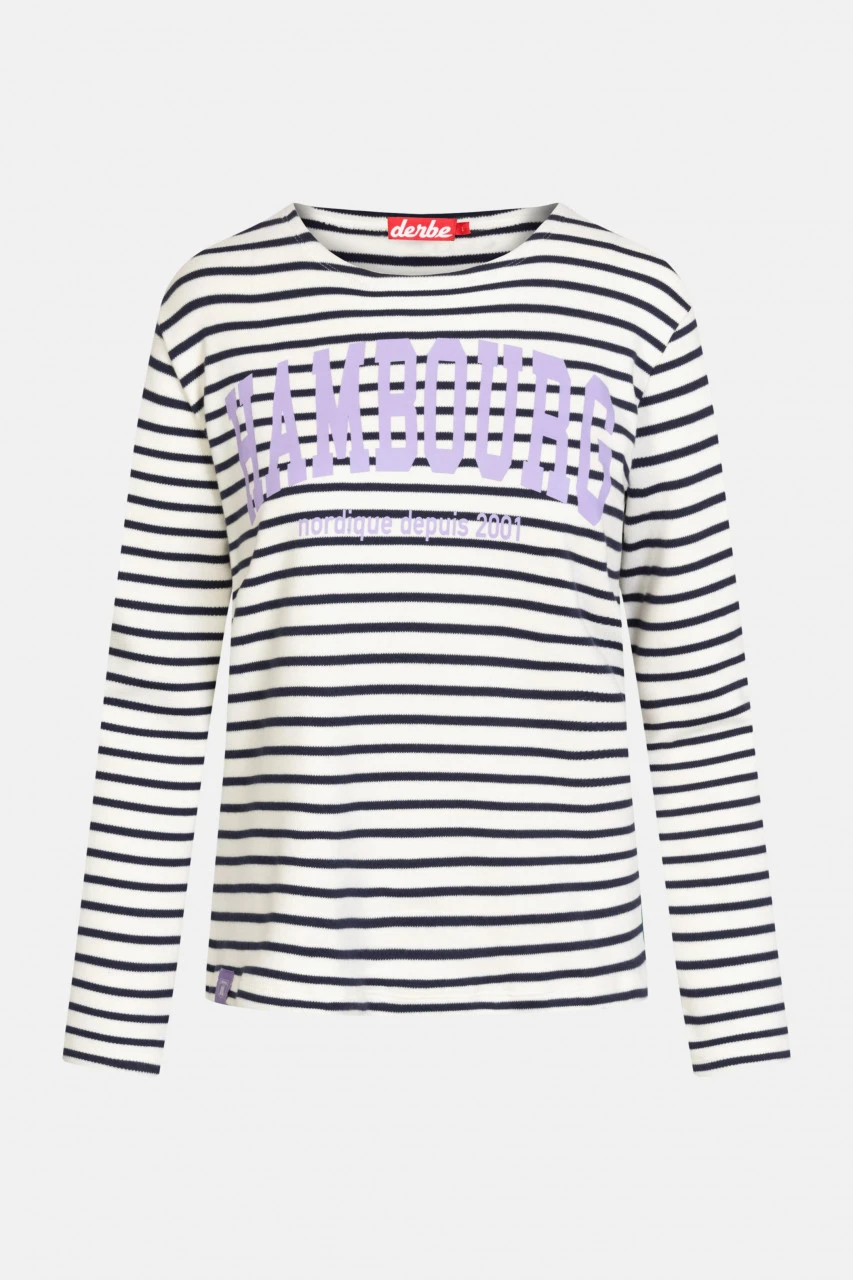 Derbe Hambourg Damen Langarmshirt Striped Offwhite Navy Beige Blau Gestreift 2 Derbe Hambourg Damen Langarmshirt Striped Offwhite Navy Beige Blau Gestreift