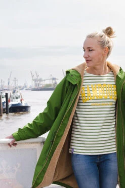 Derbe Hambourg Damen Langarmshirt Striped Offwhite Cactus Beige Grün Gestreift -Kleider Verkauf 14006 2 1280x1280