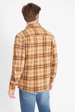 Derbe Tedholm Check Herren Langarmhemd Overshirt Braun Orange Kariert -Kleider Verkauf 14030 3 1280x1280