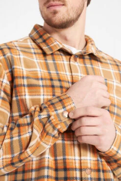 Derbe Tedholm Check Herren Langarmhemd Overshirt Braun Orange Kariert -Kleider Verkauf 14030 5 1280x1280