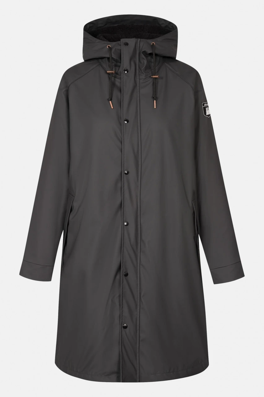 Derbe Wittholm Friese Damen Regenjacke Phantom Black Schwarz Gefüttert 3 Derbe Wittholm Friese Damen Regenjacke Phantom Black Schwarz Gefüttert