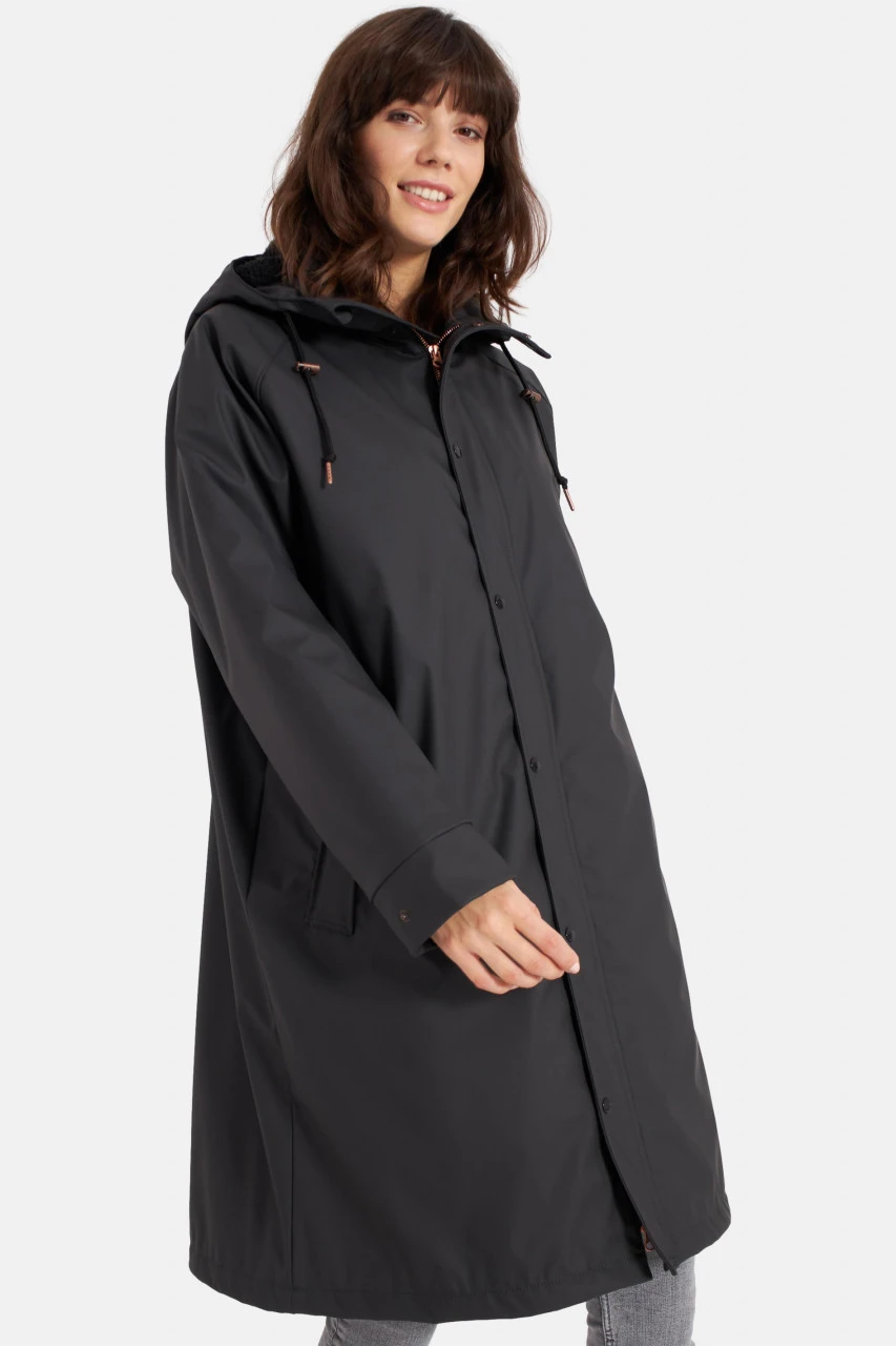 Derbe Wittholm Friese Damen Regenjacke Phantom Black Schwarz Gefüttert 4 Derbe Wittholm Friese Damen Regenjacke Phantom Black Schwarz Gefüttert - Image 2