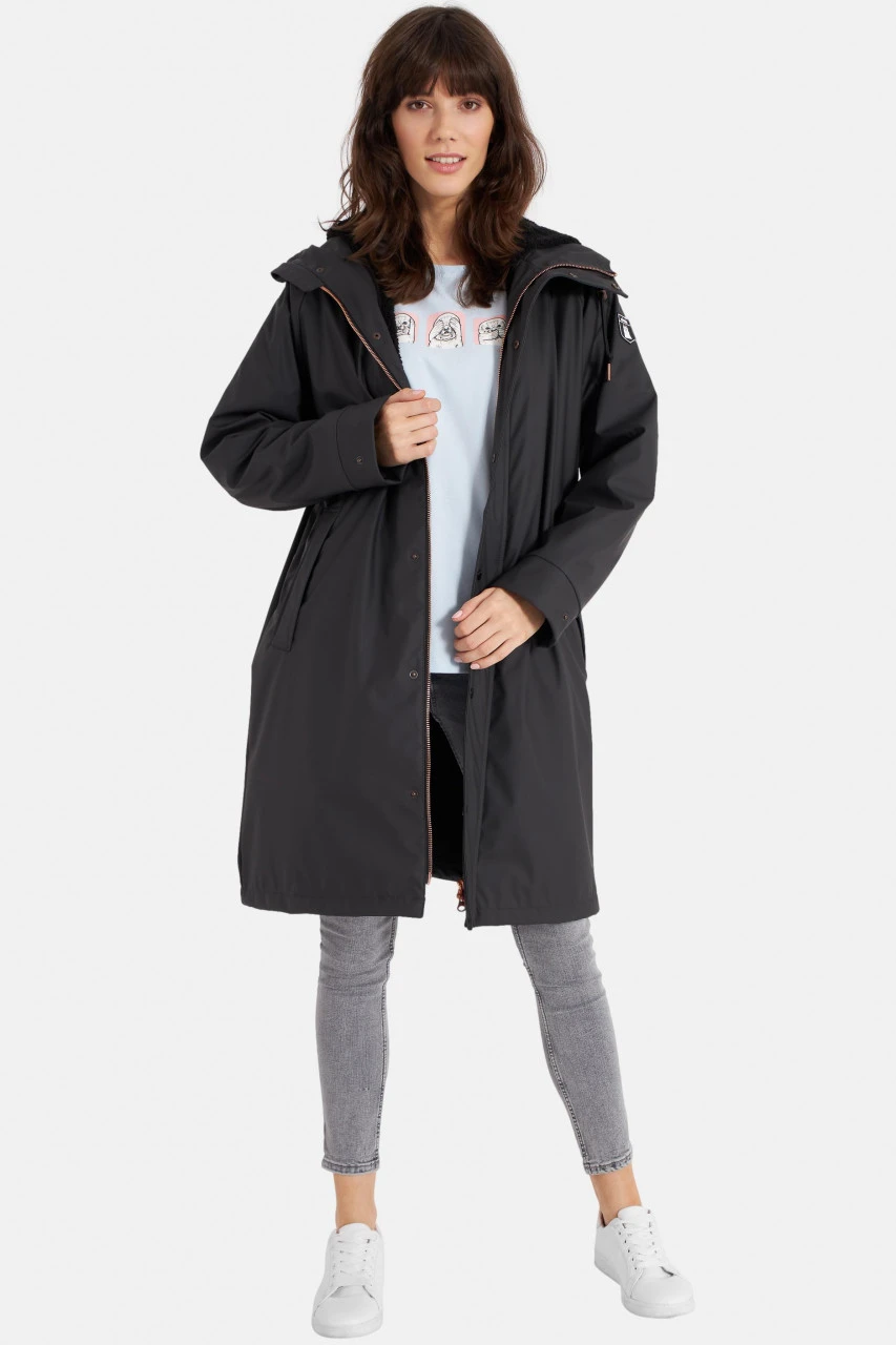 Derbe Wittholm Friese Damen Regenjacke Phantom Black Schwarz Gefüttert 5 Derbe Wittholm Friese Damen Regenjacke Phantom Black Schwarz Gefüttert - Image 3