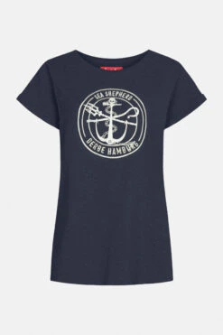 Derbe Barbe Sea Shepherd Gots Organic Damen Shirt Navy Dunkelblau
