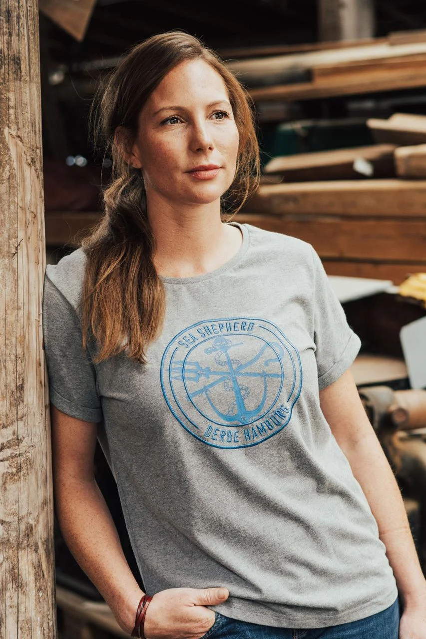 Derbe Barbe Sea Shepherd Gots Organic Damen Shirt Grey Melange Grau 5 Derbe Barbe Sea Shepherd Gots Organic Damen Shirt Grey Melange Grau - Image 3