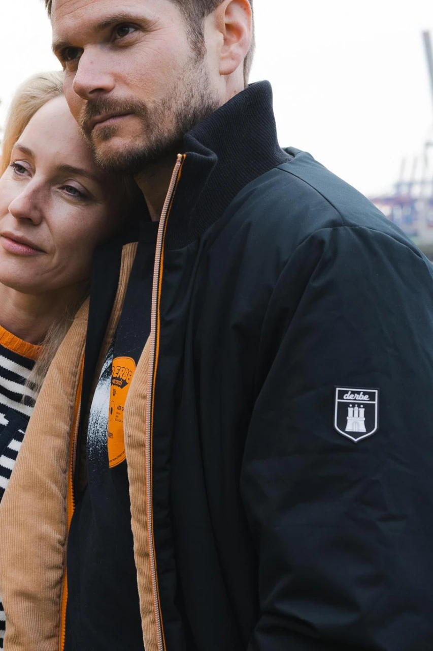 Derbe Thomsholm Herren Jacke Schwarz Black Caramel Beige 11 Derbe Thomsholm Herren Jacke Schwarz Black Caramel Beige - Image 9