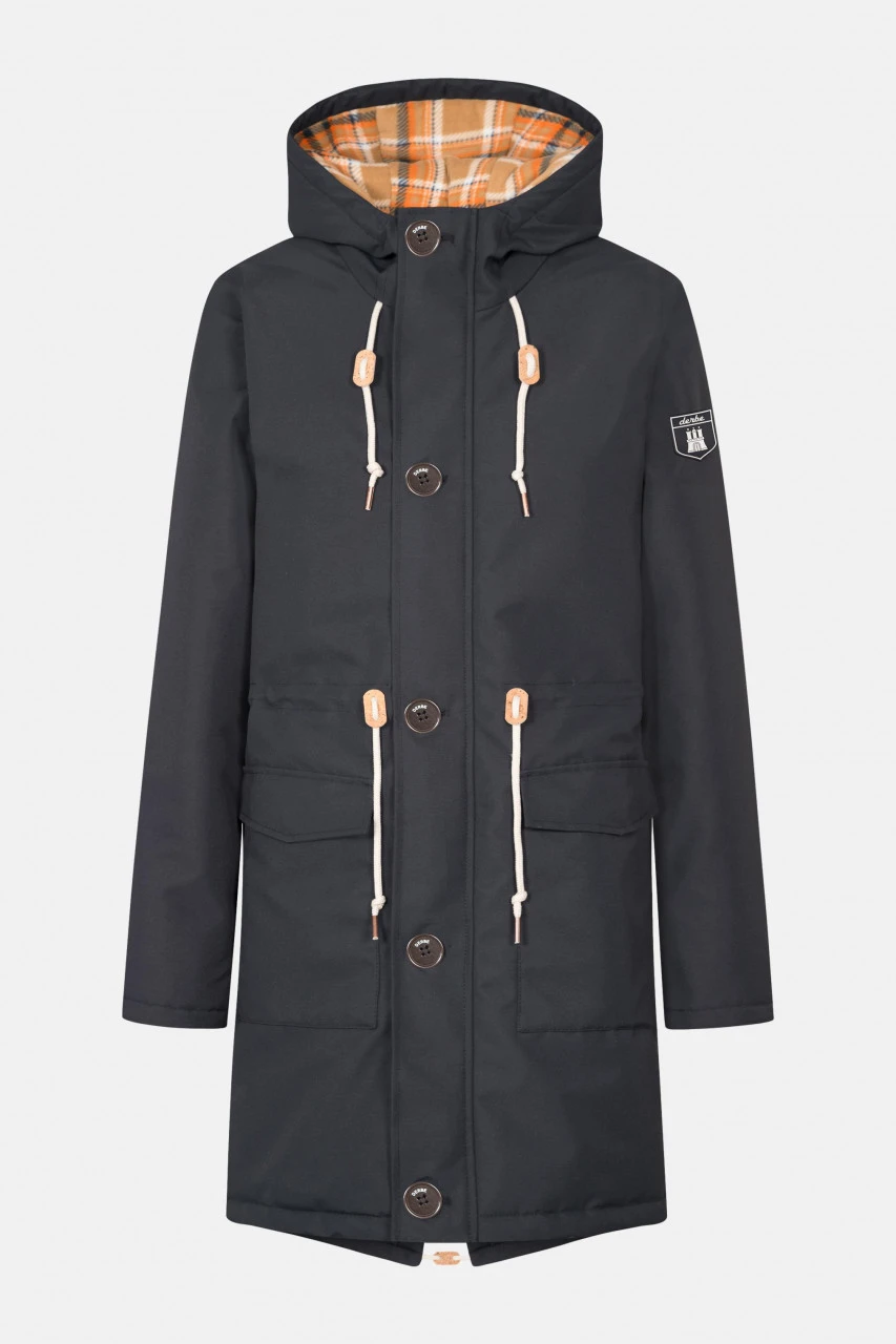 Derbe Friese Festholm Damen Winterjacke Navy Dunkelblau Check 3 Derbe Friese Festholm Damen Winterjacke Navy Dunkelblau Check