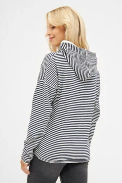 Derbe Robbenschnute Damen Hoodie Kapuzenpullover Gestreift Navy Dunkelblau Weiß Nachhaltig -Kleider Verkauf 14238 2 1280x1280