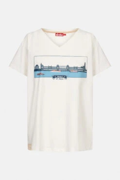 Derbe Landungsbrücken Damen T-Shirt Hamburg Off White Creme Weiß Nachhaltig