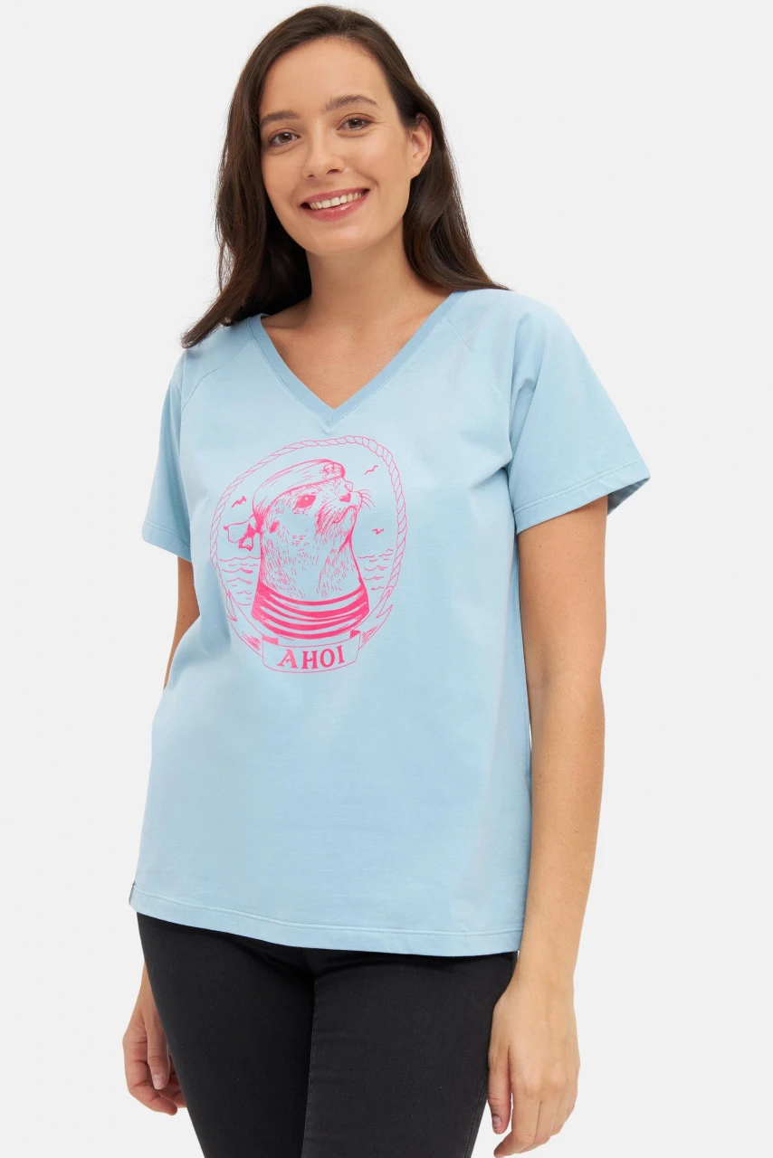 Derbe Matrosenrobbe Damen T-Shirt Hell Blau Forget Me Not Nachhaltig 4 Derbe Matrosenrobbe Damen T-Shirt Hell Blau Forget Me Not Nachhaltig - Image 2