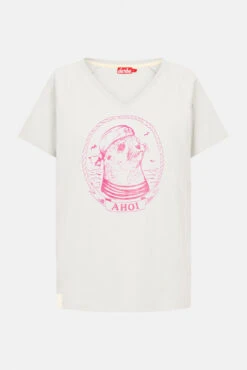 Derbe Matrosenrobbe Damen T-Shirt Weiß Seehund