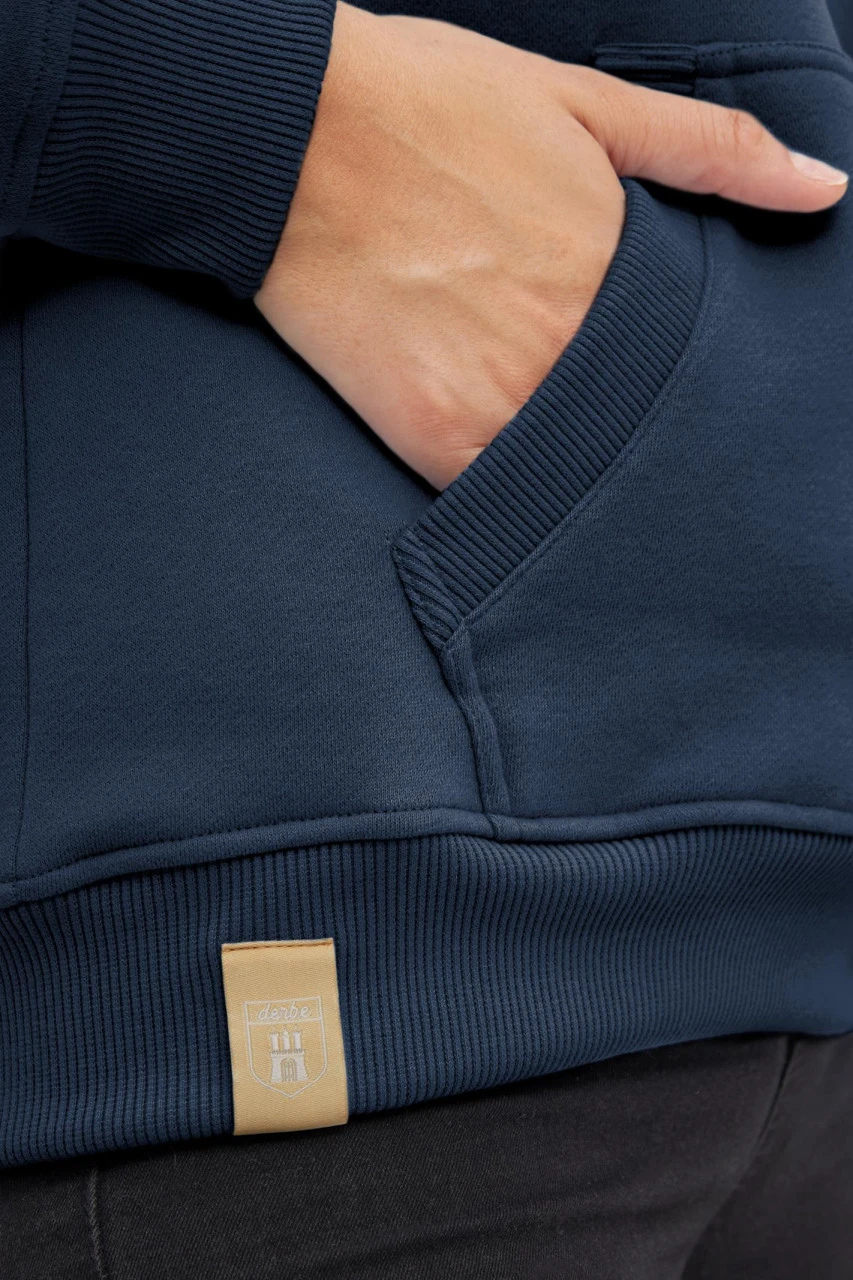 Derbe Peace Damen Hoodie Kapuzenpullover Blau Navy 6 Derbe Peace Damen Hoodie Kapuzenpullover Blau Navy - Image 4