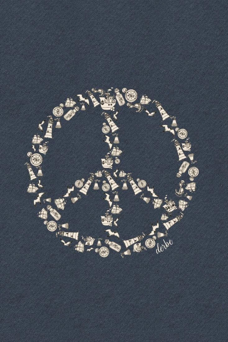 Derbe Peace Damen Hoodie Kapuzenpullover Blau Navy 8 Derbe Peace Damen Hoodie Kapuzenpullover Blau Navy - Image 6