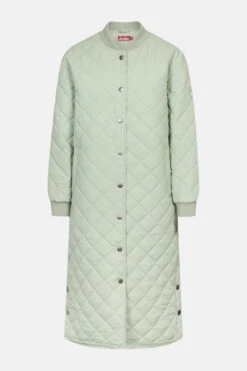 Derbe Quiltby Long Damen Jacke Hell Grün Laurel Green Nachhaltig