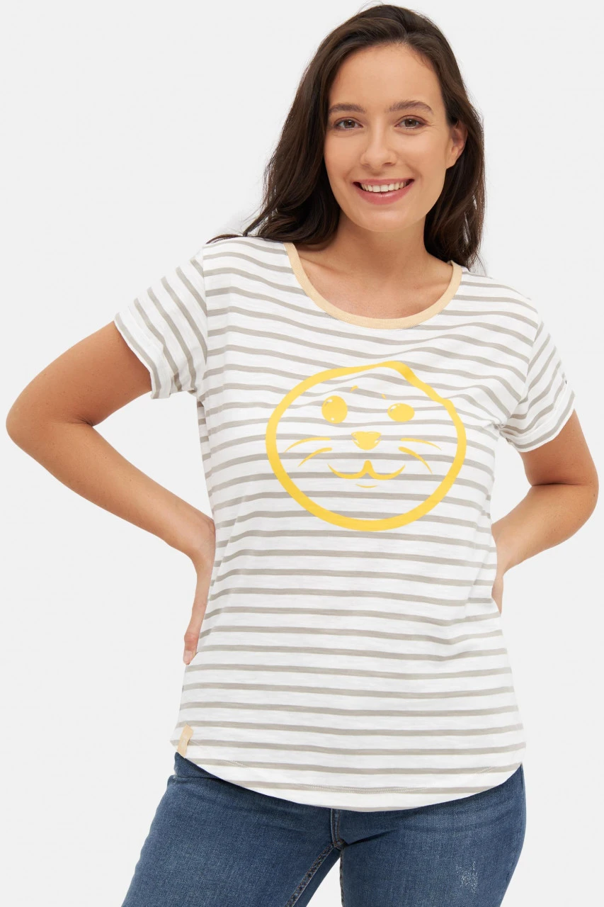 Derbe Robsmile Damen T-Shirt Hellgrau Robbe 4 Derbe Robsmile Damen T-Shirt Hellgrau Robbe - Image 2