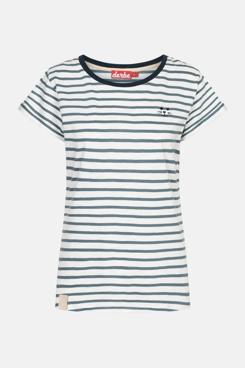 Derbe Robbenschnute Damen T-Shirt Blau Weiß Streifenshirt Orion Blue 3 Derbe Robbenschnute Damen T-Shirt Blau Weiß Streifenshirt Orion Blue