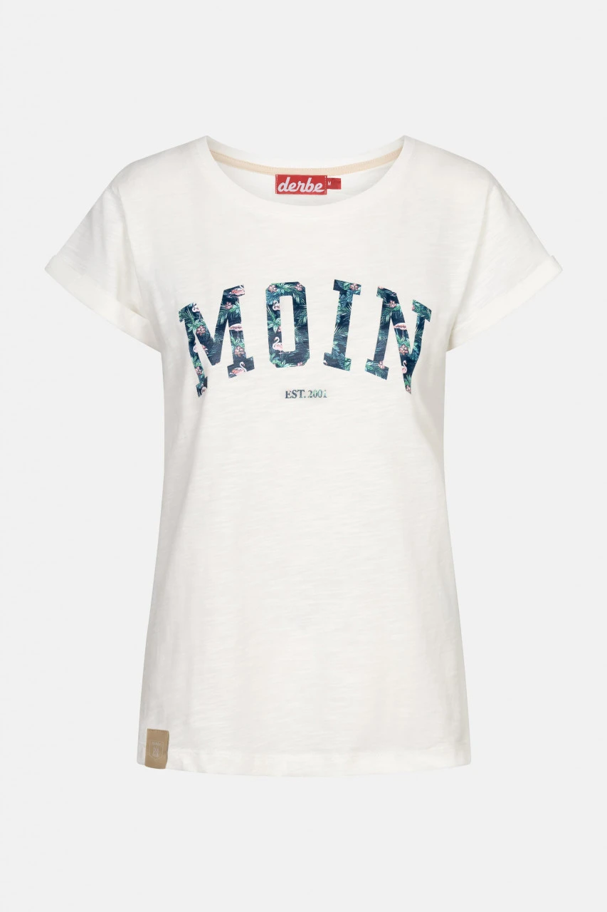 Derbe Flamoin Damen T-Shirt Weiß Moin 3 Derbe Flamoin Damen T-Shirt Weiß Moin