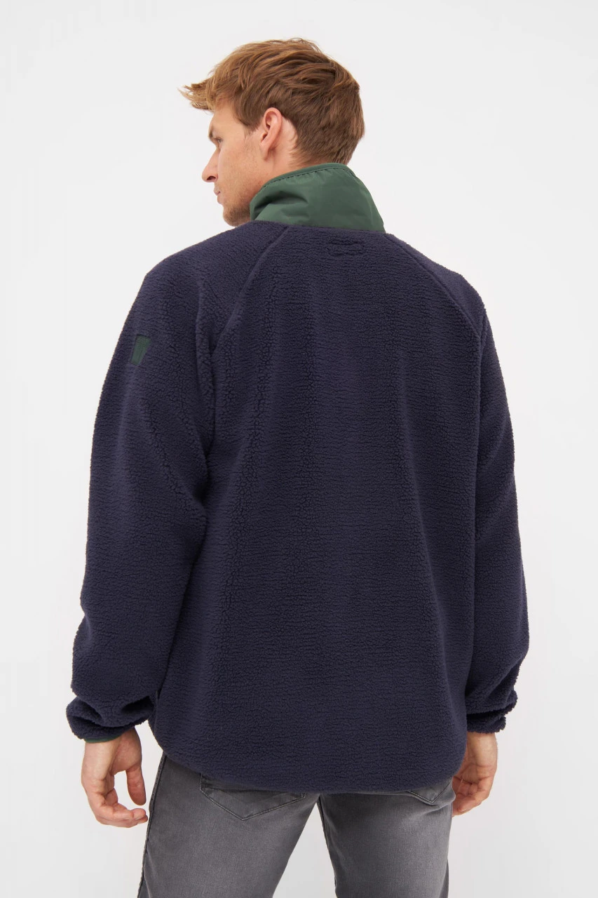 Derbe Kuschelby Navy Herren Fleecejacke Blau Grün 6 Derbe Kuschelby Navy Herren Fleecejacke Blau Grün - Image 4