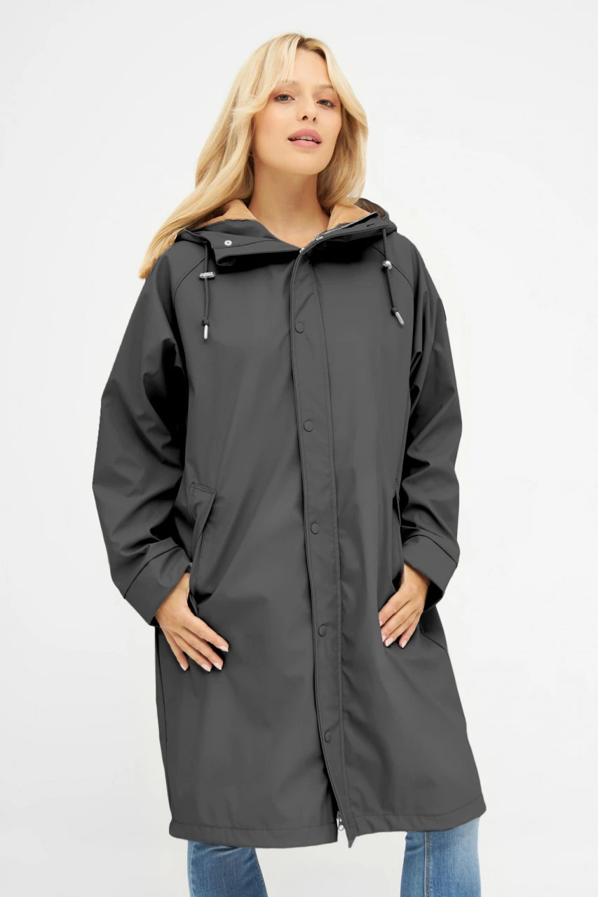 Derbe Wittby Phantom Damen Regenjacke Schwarz Beige 5 Derbe Wittby Phantom Damen Regenjacke Schwarz Beige - Image 3