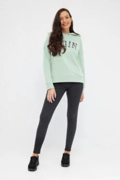 Derbe Flamoin Damen Pullover Hoodie Laurel Green Hellgrün Moin -Kleider Verkauf 14377 3 1280x1280