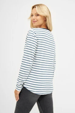 Derbe Robsmile Damen Longsleeve Langarmshirt Orion Blue Gestreift Smiley Robbe -Kleider Verkauf 14404 2 1280x1280