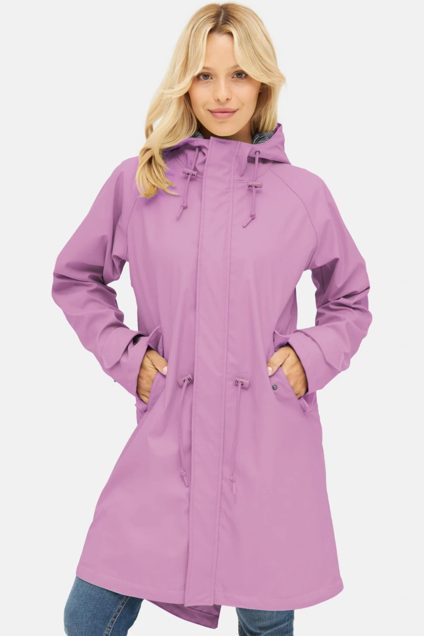 Derbe Traveby Friese Fisher Mauve Damen Regenmantel Rosa Nachhaltig 4 Derbe Traveby Friese Fisher Mauve Damen Regenmantel Rosa Nachhaltig - Image 2