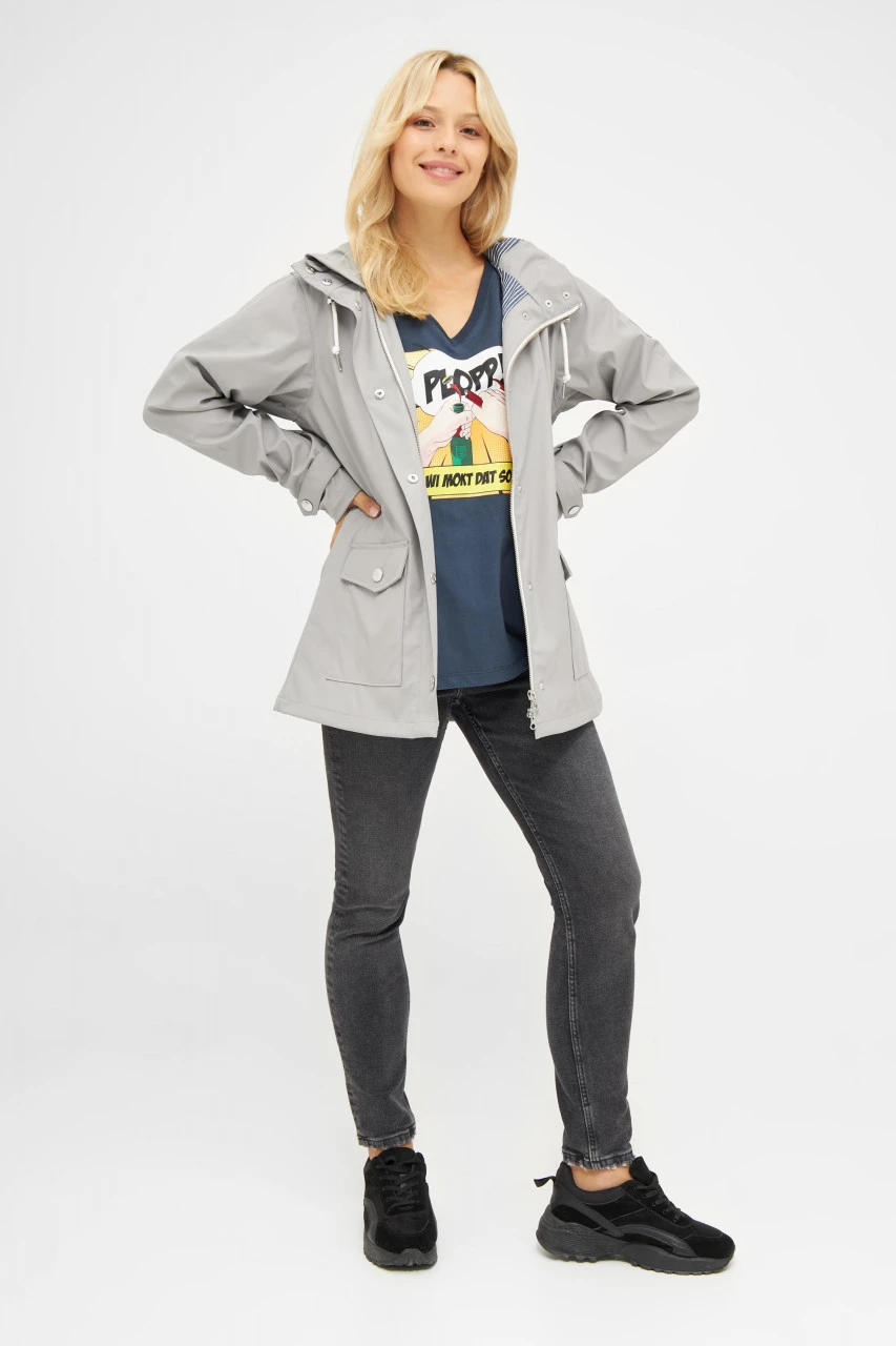 Derbe Pensby Fisher Paloma Damen Regenjacke Grau 6 Derbe Pensby Fisher Paloma Damen Regenjacke Grau - Image 4