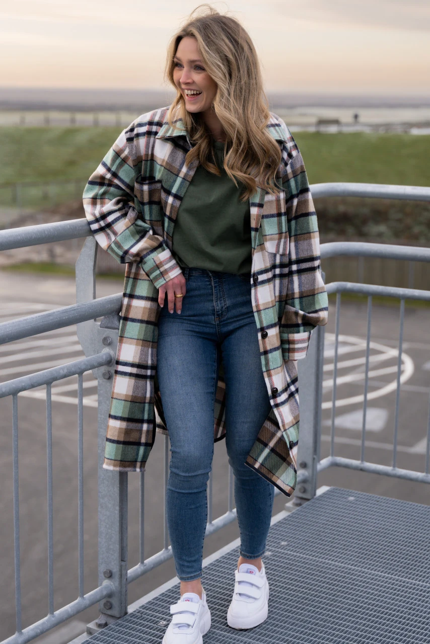 Derbe Checkholm Damen Hemd Bluse Grün Beige Karo 9 Derbe Checkholm Damen Hemd Bluse Grün Beige Karo - Image 7