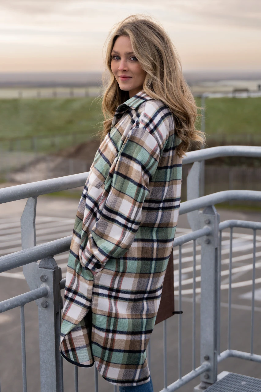 Derbe Checkholm Damen Hemd Bluse Grün Beige Karo 10 Derbe Checkholm Damen Hemd Bluse Grün Beige Karo - Image 8