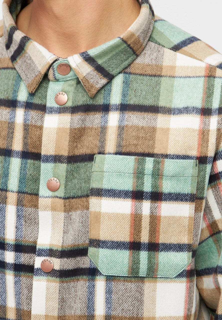 Derbe Checkholm Herren Hemd Grün Braun Kariert 6 Derbe Checkholm Herren Hemd Grün Braun Kariert - Image 5