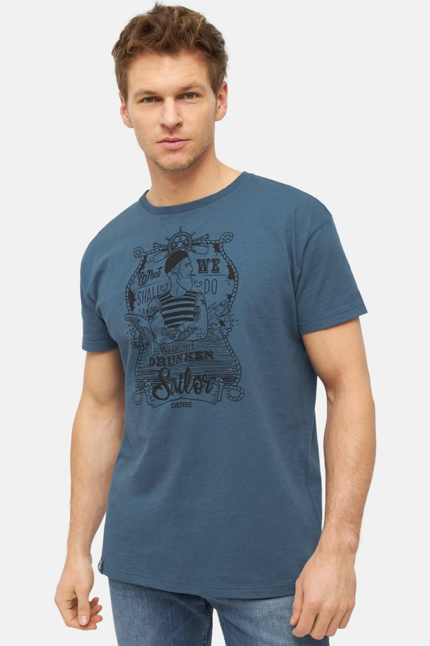 Derbe Seemann Herren T-Shirt Blau 4 Derbe Seemann Herren T-Shirt Blau - Image 2