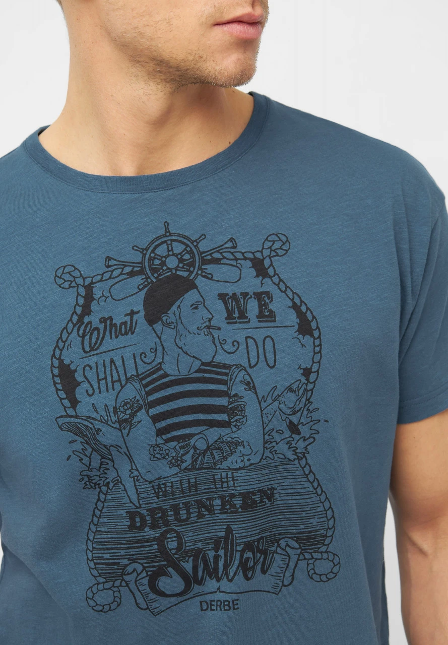 Derbe Seemann Herren T-Shirt Blau 7 Derbe Seemann Herren T-Shirt Blau - Image 5