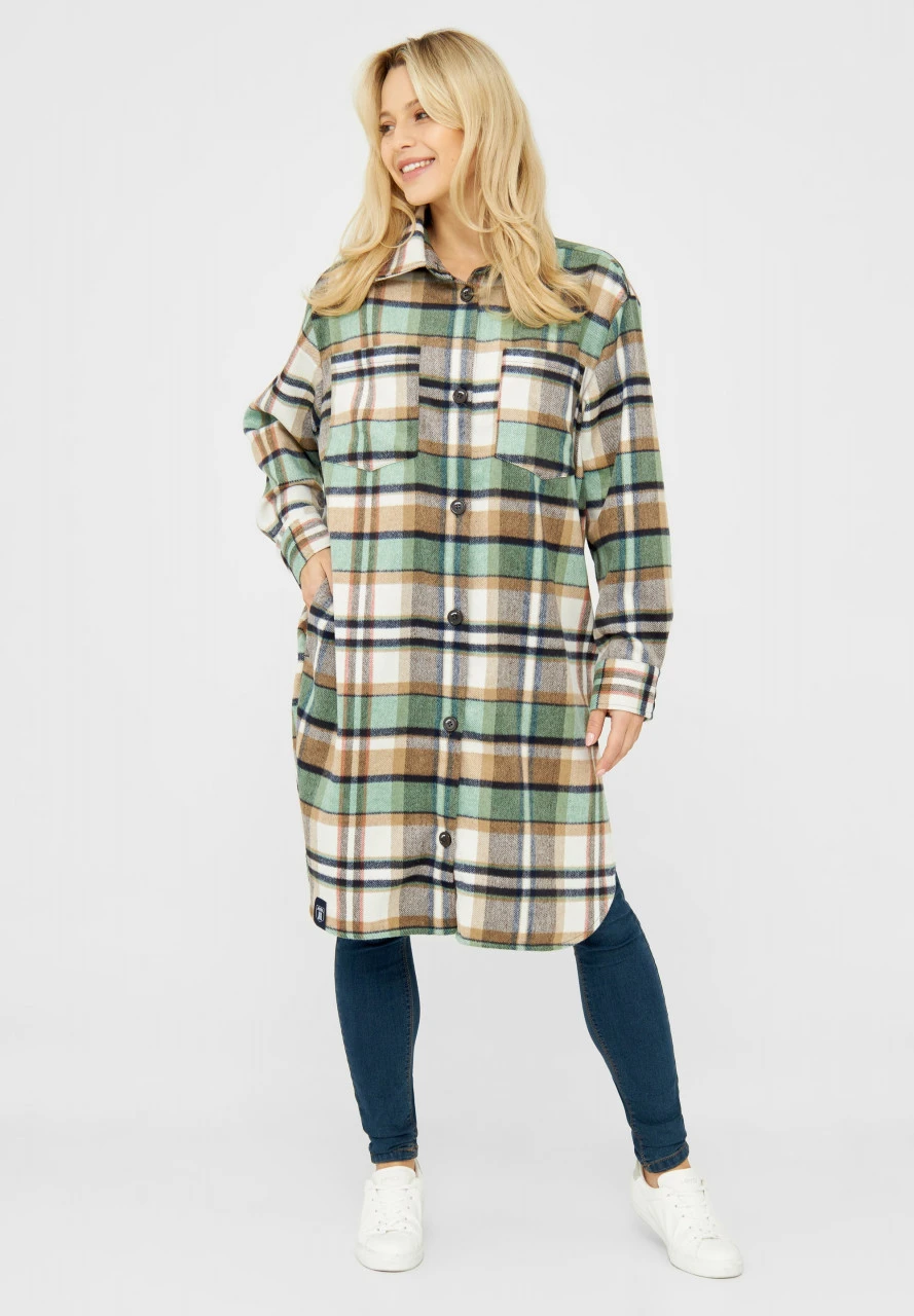 Derbe Checkholm Damen Hemd Bluse Grün Beige Karo 5 Derbe Checkholm Damen Hemd Bluse Grün Beige Karo - Image 3