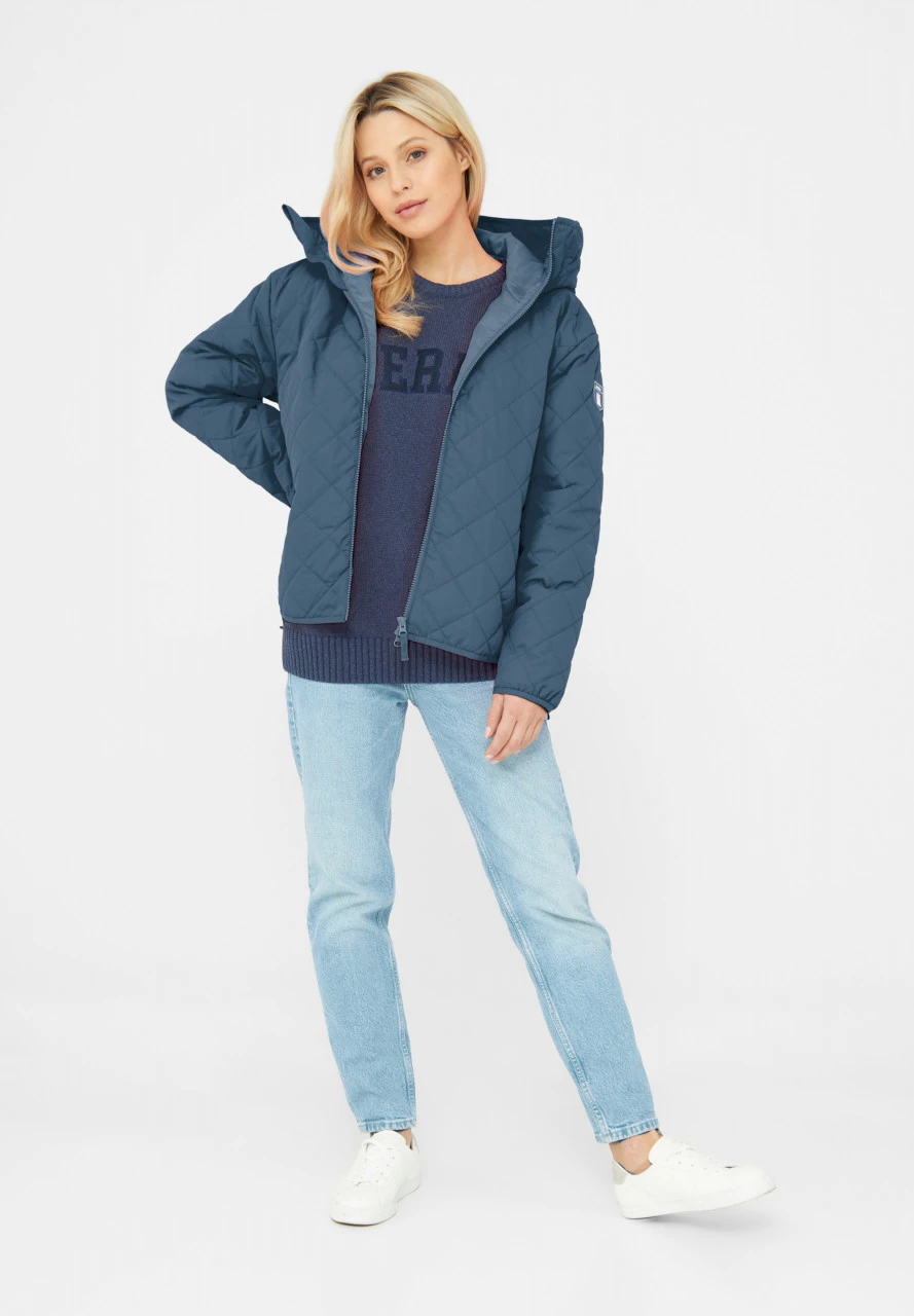 Derbe Quiltby Short Damen Steppjacke Blau 5 Derbe Quiltby Short Damen Steppjacke Blau - Image 3
