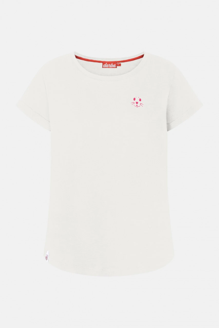Derbe Robbenschnute Damen T-Shirt Weiß 3 Derbe Robbenschnute Damen T-Shirt Weiß