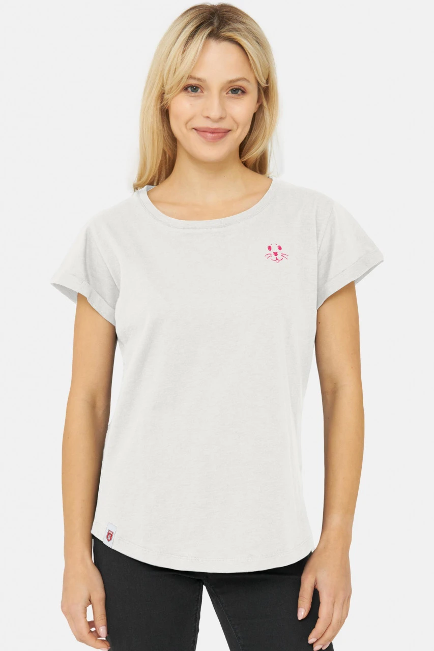 Derbe Robbenschnute Damen T-Shirt Weiß 4 Derbe Robbenschnute Damen T-Shirt Weiß - Image 2