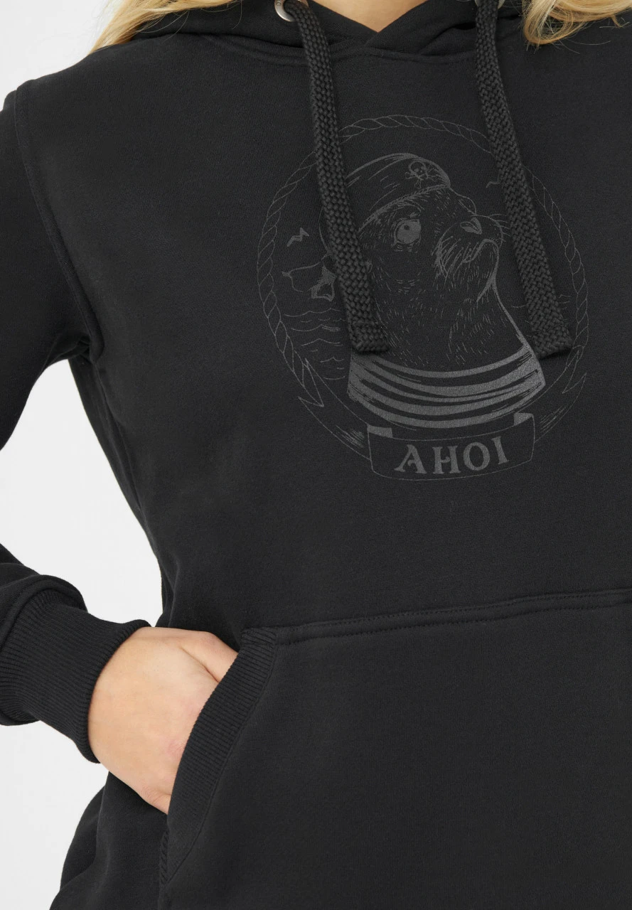 Derbe Matrosenrobbe Damen Hoodie Schwarz 7 Derbe Matrosenrobbe Damen Hoodie Schwarz - Image 5