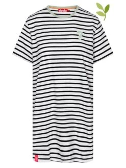 Derbe Kleid In Dunkelblau/ Weiß