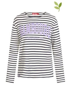 Derbe Longsleeve In Weiß/ Dunkelblau