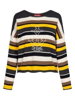 Derbe Pullover "Anchor" In Hellbraun/ Gelb/ Grau